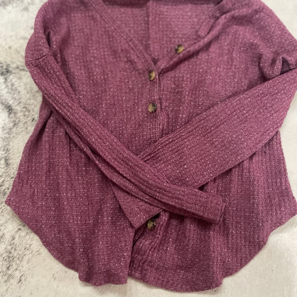 Women's Purple Button-Up Top